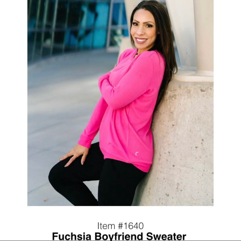 Zyia Fushia Boyfriend Sweater